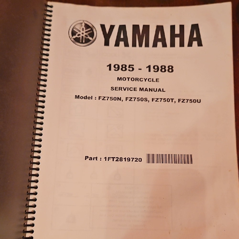 Yamaha Motorcycle Service Manual 1985-1988 - Black Cover